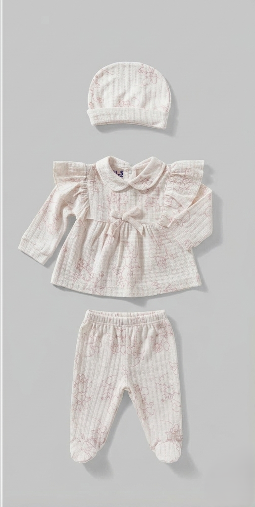 بيجامة كم صغيرة مع طاقية جاكار مربعات