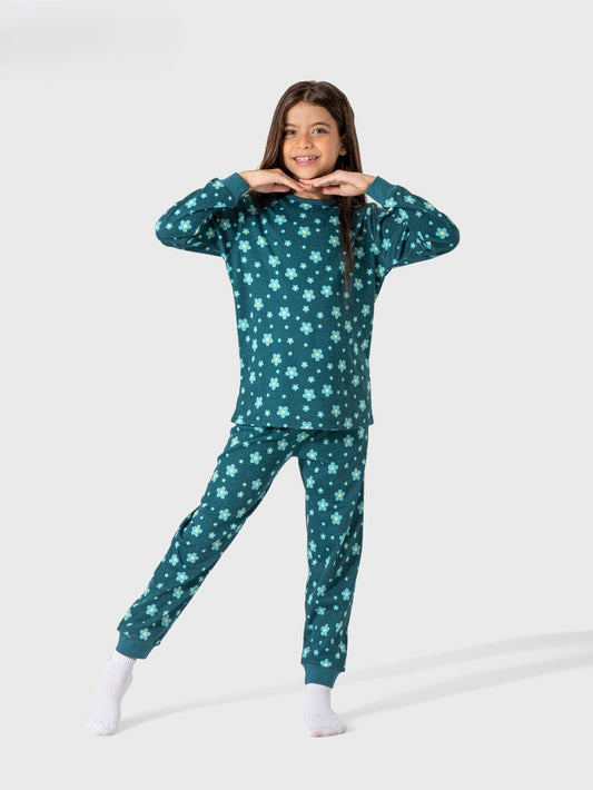 طقم تدفئة مطبوع بناتي