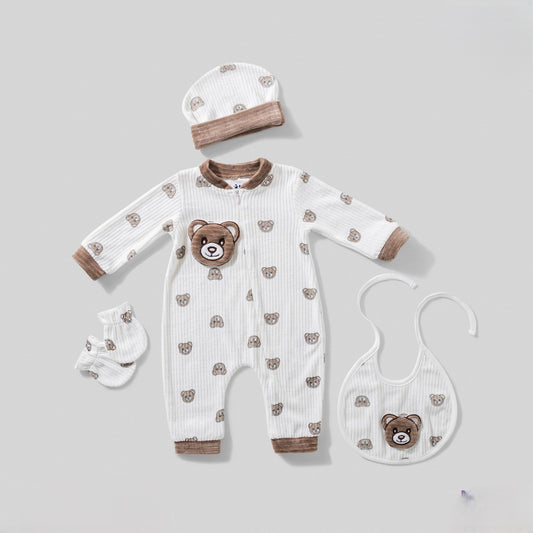 مجموعة 4 قطع سالوبيت قطيفة بيبي فيس