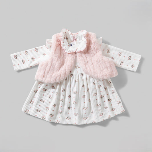 فستان قطيفة مع بيلرو فرو ان فلورز