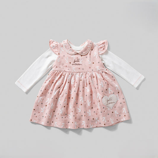 فستان مع بدي كم طويل ليف سيلفر