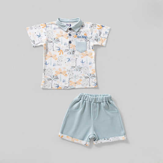 طقم قطن شورت ليون كينج