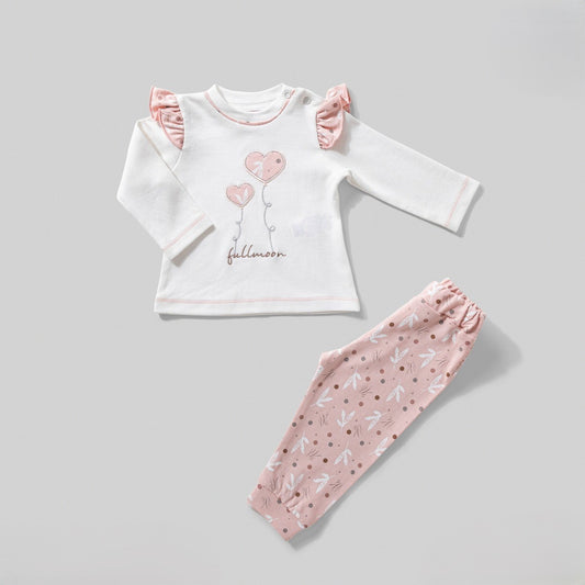 بيجامة قطن تشيرت كم طويل ليف سيلفر