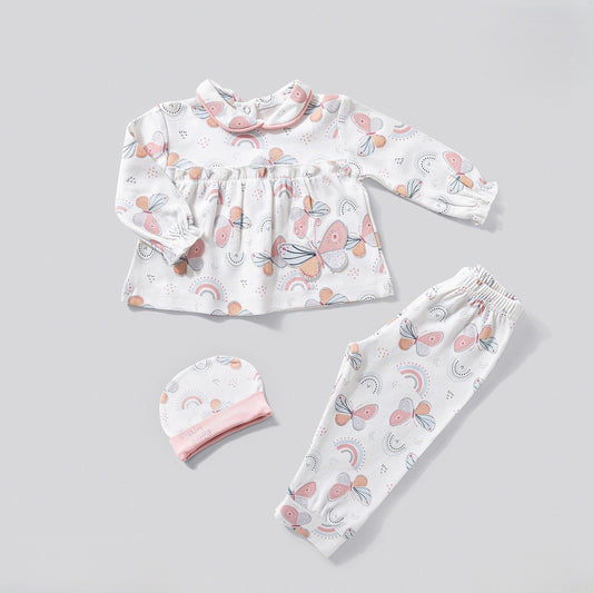 بيجامة قطن صغيرة مع طاقية بترفلاي