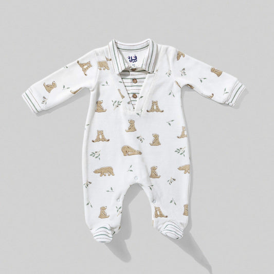 Baby Bear Velvet Romper