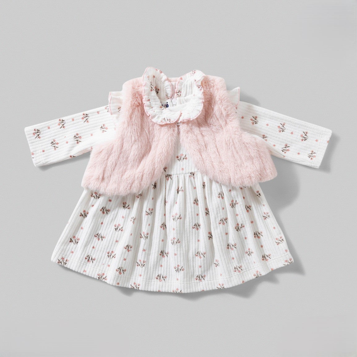 فستان قطيفة مع بيلرو فرو ان فلورز